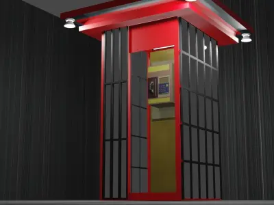 Modern Telephone Box Free 3D model