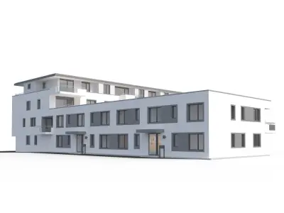 Modern appartment complex 3D model