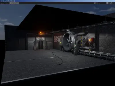 Isometric Industrial-scifi hall 3D model