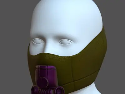 Gas mask helmet 3d model scifi Low-poly  Low-poly 3D model 331