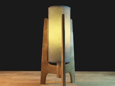 light01 wooden lamp 3D model