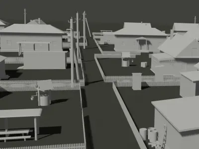 Old Village Soviet Republic  Low-poly 3D model 3D model