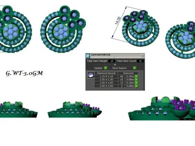 Light wt Women Diamond Earrings  3D print model