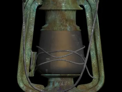 OIL GLASS LAMP RETRO VINTAGE OLD ANTIQUE 3D model