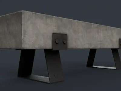 Modern Outdoor Bench 80 PBR Game Ready Low-poly 3D model