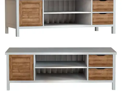 Esterel Two Tone 1-Door 2-Drawer TV Unit 3D model