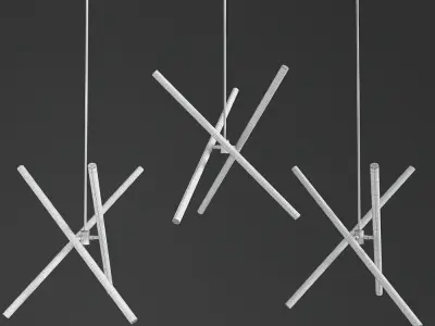 Light Rods LED Chandelier 3D model