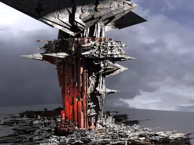 Dark scepter Ship Tower City 3D model