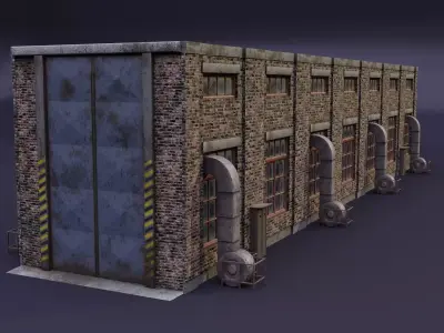 Warehouse old building - big and small version  3D model