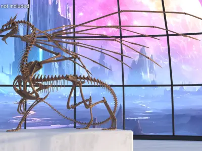  Petrified Dragon Skeleton Posed 