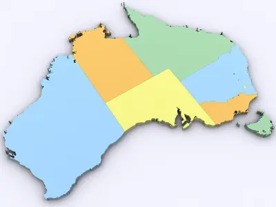 Map of Australia 3D model