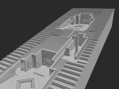 3D low poly model real size Yerevan Cascade Low-poly 3D model