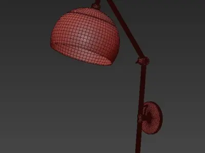 Emotional brass wall lamp with clear glass shade 3D model