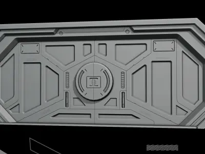 07 scifi door kitbash high detail 3dmodels 3D model