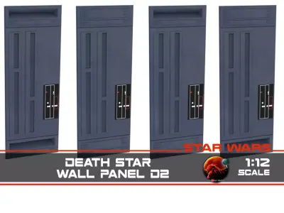 Death Star Wall Panel - D2 - 1-12 scale - Blackseries  3D print model