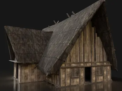 Next Gen AAA THATCHED FANTASY MEDIEVAL WOODEN FOREST COTTAGE HUT Low-poly 3D model