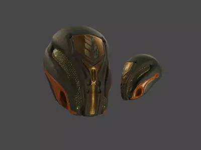 Sci-fi Helmet  Low-poly 3D model purchase