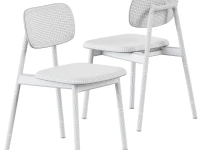 Wooden Klara Chair by Moroso 3D model