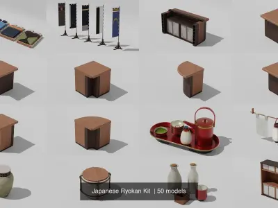 Japanese Ryokan Kit  3D Model Pack