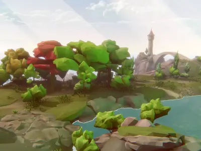 Big Low-Poly Environment Collection Low-poly 3D model