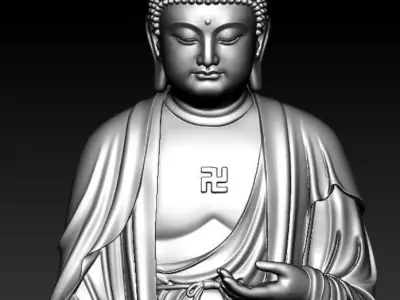 Western Three Saint Buddhas 3D print model