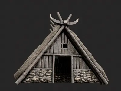 Viking House Pack Low-poly 3D model purchase