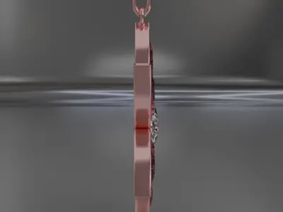 pendant Rose gold Verdeluna Etoile with spinel 3D model 3D model