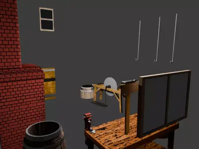Blacksmith Forge Low-poly 3D model
