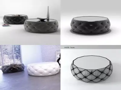 Glam tufted coffee table 3D model