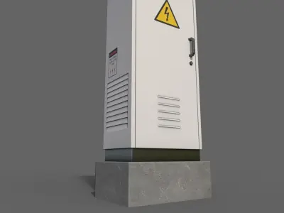 PBR Electric Box White V2 Low-poly 3D model