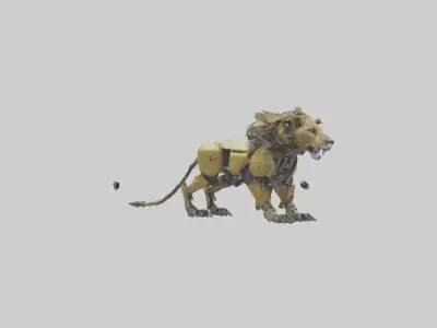Robot version of a lion model 3D model