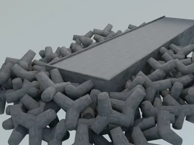 Pier breakwater 3D model