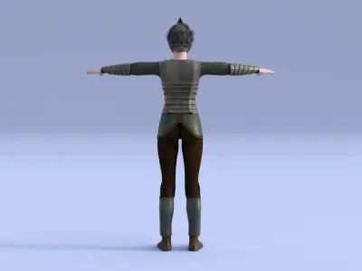 Elven Women Armor Outfit Rigged Low-poly 3D model