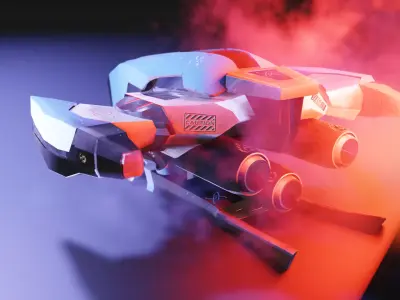 Starlink Spaceship 3D model textured 3D model