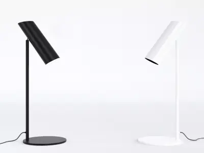 Modern Tube Table Lamps White and Black 3D model
