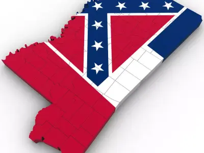 Mississippi Political Map 3D model