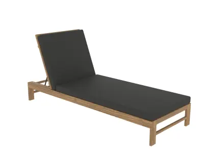 two sun loungers with adjustable back Low-poly 3D model