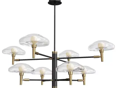 MEDUZA modern chandelier with clear glass shades Low-poly 3D model