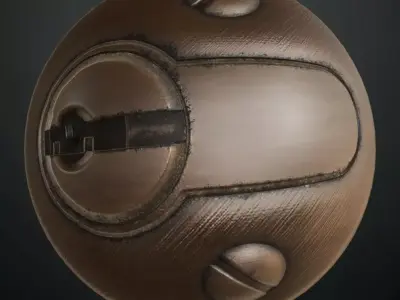 Industrial Riveted Metal Keyhole PBR Seamless Texture