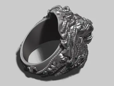 lion robotic ring a23 3d print model 3D print model