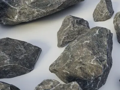 Granite Rock Pack Low-poly 3D model