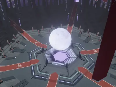 Sci-fi Congress Hall interior 3D model