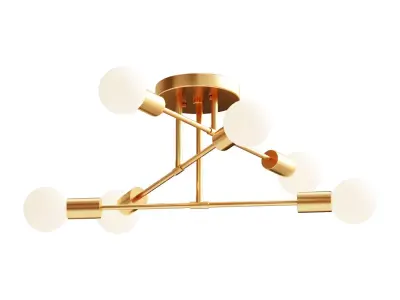 6 Light Sputnik Ceiling Light for Bedroom Kitchen or Office  3D model
