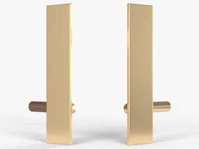 Tumalo Handle - Brass with Walnut Lever Exterior Door Hardware 3D model