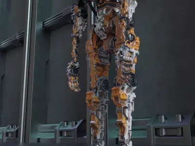 Robot Sci-fi Low-poly 3D model by EdwardSid