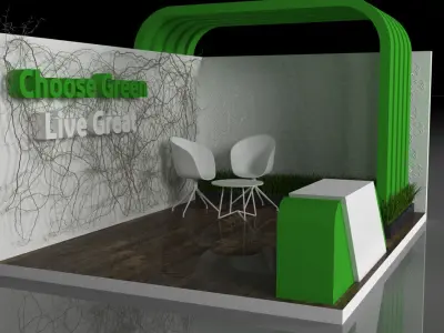 Exhibition booth design 3D model Green Sustainability  3D model