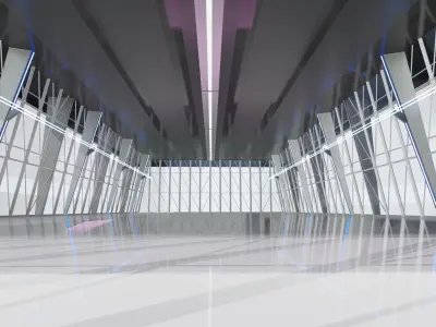 Sci-Fi Futuristic Corridor Concept hall Sci Fi Exhibition 3D model
