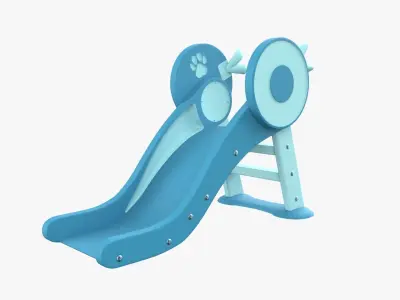 Kid Park Slide Park Equipment Interior Blue 3D model