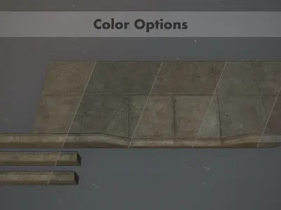 Sidewalk - Modular Set 2 Color Options Low-poly 3D model