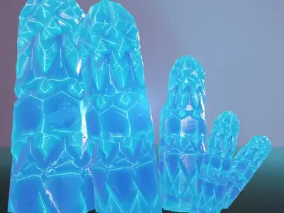 Minerals game style blue Low-poly 3D model